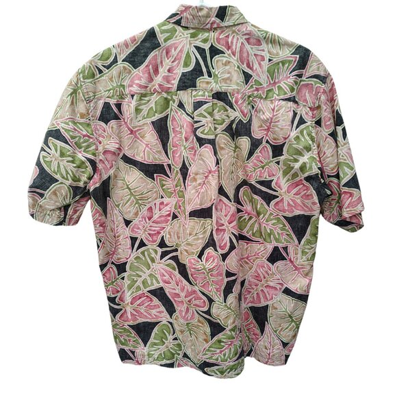 Aloha Hawaiian Black Tropical Short Sleeve Cotton Button Front Shirt Men's M - Picture 4 of 12